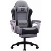 ERGONOMICKÁ KANCELÁRSKA OTOČNÁ STOLIČKA S PODNOŽKOU, ŠEDÁ, VHODNÁ DO KANCELÁRIE