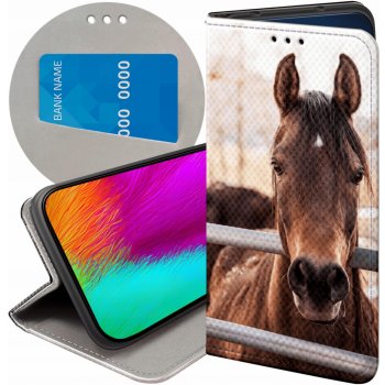 Hello Case Flipové Apple IPHONE 6 / 6S s potlačou hnedé zvieratá kone