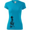 Husľový kľúč gitara - Dámske Fantasy športové (dresovina) - S ( Svetlý tyrkys )