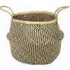Compactor Pletený úložný košík z morskej trávy Belly 45 x 36 cm čierna L