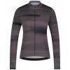 SHIMANO Cyklistický dres s dlhým rukávom zimný - KAEDE PRINTED LONG - fialová/šedá M
