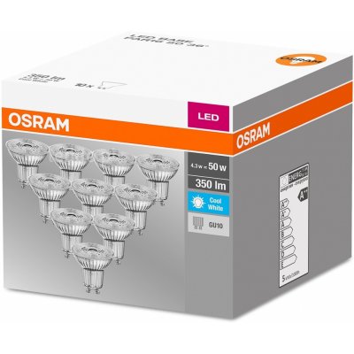 Osram LED žiarovka GU10 4.3W 350lm 4000K 36° Neutrálna biela 10ks