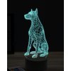 Beling 3D lampa, sediaci doberman, 7 farebná OR31