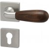 Dverové kovanie HOLAR WS 00, hranatá (mahagon), kľučka-kľučka, Otvor na cylindrickú vložku PZ, HOLAR matný satin