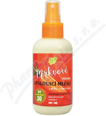 Vivaco Mrkvové opaľovacie mlieko SPF30 s betakaroténom 150 ml