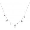 Strieborný náhrdelník s príveskami Srdcia a kamienky