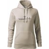 Jesus Saved My Life kríž ekg - Mikina dámská Cape s kapucí - L ( Ľadovo sivá )
