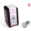 Secret Play Metal Butt Plug Clear Crystal Heart Small Size 7 Cm