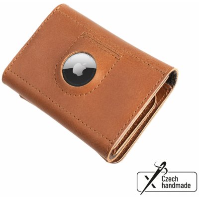 Kožená peňaženka FIXED Tripple Wallet for AirTag z pravej hovädzej kože, (hnedá) FIXWAT-TR2-BRW