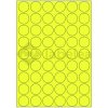 Labelea Samolepiace etikety kruh 30x30 mm signálne farebné papierové, na hárku A4, pre laserovú tlač, Farba etikiet Signálna žltá, Počet hárkov v balení 100 EPY999030SY054S