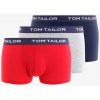 TOM TAILOR Trojbalenie pánskych boxeriek (červená / šedá / tmavomodrá) XL
