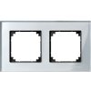 Rámček 2-násobný sklo strieborná diam. Merten ElegG (Schneider)