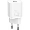 Baseus Super Si 1C rýchla nástenná nabíjačka USB typu C 25W Power Delivery Quick Charge biela (CCSP020102)