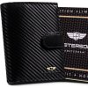 Peterson Čierna peňaženka z karbónovej kože W106 [DH] PTN 339Z-CA-6679 BLA ONE SIZE