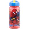 STOR Detská fľaša so slamkou Spiderman Square – 510 ml, 83514