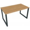 Pracovný stôl UNI O, 140x75,5x80 cm, dub/čierna