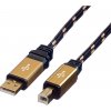 Roline 11.02.8803 USB 2.0, A-B, 3m, černo/zlatý
