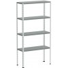 Kovona kovový regál, 145 x 75 x 30 cm, 4 police, biely