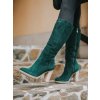 Dámske čižmy z pravej brúsenej kože SIMA 08 smaragd, VEĽKOSŤ OBUV 37