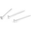 Nerezové ozdobné špendlíky dĺžka 38 mm diamant - transparent