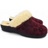 Dámske zateplené papuče s ovčou vlnou červené, pohodlné a teplé (37)
