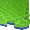 TATAMI PUZZLE podložka - Dvoubarevná - 50x50x2,0 cm podložka fitness (zelená/modrá)
