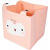 RUŽOVÝ FILCOVÝ ÚLOŽNÝ BOX / KOŠÍK NA HRAČKY DO DETSKEJ IZBY 32x32 cm