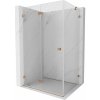Mexen Lunar-F, skladací sprchový kút ľavý 75 x 70 cm, 8mm číre sklo, profil medená matná, 836-075-070-65-00-L