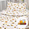 Biante Detské bavlnené posteľné obliečky do postieľky Sandra SA-081 Nákladné autá a bágre na bielom Do postieľky 90x130 a 40x60 cm