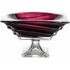 CRYSTALITE BOHEMIA KRIŠTÁĽOVÁ MISKA BOHEMIA CASABLANCA BURGUNDY NA NOHE 285MM