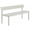 Muuto Linear Steel Bench s opierkou 170 cm grey