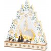 Dekorácia MagicHome Vianoce, Dedinka s kostolom, LED, MDF, 30x7x33,5 cm, 2x AAA