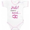 Body krátky rukáv s vtipným textom Baby Nellys Haló! Já jsem tu nová holka