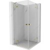 Mexen Lunar Duo sprchový kút 90 x 90 cm, priehľadný, zlatý - 834-090L-090P-50-00