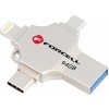 FORCELL F-DATA USB kľúč Metal Quad 64GB USB 3.2 Gen 1 (USB A / Type-C / Lightning / Micro USB) strieborný