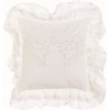 Blanc Maricló vankúš bavlnený krémový s výplňou a volánikovým lemom s dekorom v schaby chic romatickom štýle 45 x 45 cm 37199
