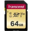 Transcend 64GB SDXC 500S (Class 10) UHS-I U3 V30 MLC paměťová karta, 95 MB/s R, 60 MB/s W TS64GSDC500S