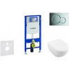 Geberit Duofix - Modul na závesné WC s tlačidlom Sigma01, lesklý chróm + Villeroy Boch - WC a doska, DirectFlush, SoftClose, CeramicPlus 111.300.00.5 NI2