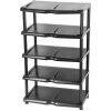 Regál Strend Pro, na topánky, 5 priečkový, čierny, 48x30,5x86 cm
