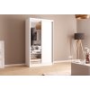 Marpol Štýlová biela šatníková skriňa so zrkadlom Lottie