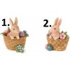 Nuvole di Stoffa Zajac v košíku polyresin 12 cm 46110