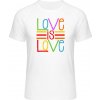 Mymate Predĺžené Tričko MY111 - Dúhový dizajn - Love is Love - White / White - L - Pánske