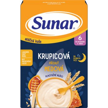 Sunar mliečna krupicová kaša na dobrú noc medová 210 g