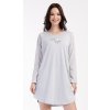 Vienetta dámske domáce šaty s dlhým rukávom Good night sivá