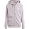 Pánska mikina adidas, ESSENTIALS FLEECE 3-STRIPES FULL-ZIP HOODIE ružová,biela 2XL