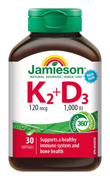 Jamieson Vitamin K2 120 mcg + D3 1000 IU 30 ks