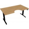 Hobis Pracovný stôl Motion Ergo, PO, 2S, 160x70,5-120,5x90 cm, dub/čierna