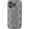 Zadný kryt DKNY PU Leather Checkered Pattern MagSafe pre Apple iPhone 15 Pro Max, béžová