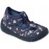 Befado detské papučky na suchý zips 630p018 modré veľkosť 23