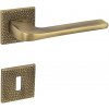 Dverové kovanie MP DARA - HR 4007 5SQ T1 (OGS - Bronz česaný matný), kľučka-kľučka, WC kľúč, MP OGS (bronz česaný mat)